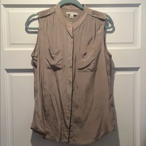 Banana Republic Sleeveless Silk Beige Top